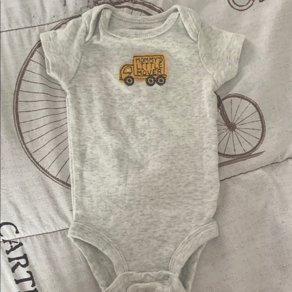 Carter's Gray Bodysuit with Yellow Truck Design